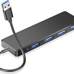 Groodo USB 3.0 Hub, 4 Portlu USB A Bölücü Ultra İnce Mini USB Genişletici, Dizüstü Bilgisayar, PC, Xbox, Flash Sürücü, HDD, Konsol, Yazıcı, Kamera, Keyborad, Fare ve Daha Fazlası için Çoklu USB Hub