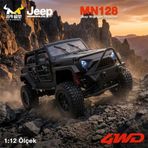 Groove MN Model MN128 1/12 Jeep Wrangler Rubicon 4WD RC Model Crawler Offroad Truck Uzaktan Kumandalı Araba RTR Siyah