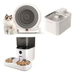 Groove Q-Clean Akıllı Otomatik Kedi Tuvaleti Gri - Petfit Aqua Flow Akıllı Bataryalı Su Pınarı Çeşmesi + Petfit AutoDine X Plus Akıllı Otomatik Mama Kabı Bundle