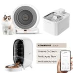 Groove Q-Clean Otomatik Kedi Tuvaleti Gri - Petfit Aqua Flow Akıllı Su Pınarı Çeşmesi - Petfit Meow Pure Akıllı Otomatik Mama Kabı