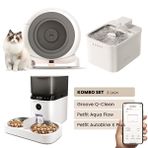 Groove Q-Clean Otomatik Kedi Tuvaleti Gri - Petfit Aqua Flow Akıllı Su Pınarı - Petfit AutoDine X Plus Otomatik Mama Kabı
