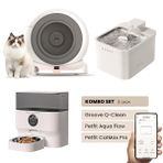 Groove Q-Clean Otomatik Kedi Tuvaleti Gri - Petfit Aqua Flow Akıllı Su Pınarı - Petfit CatMax Pro Otomatik Mama Kabı