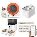Groove Q-Clean Otomatik Kedi Tuvaleti Turuncu - Petfit Aqua Flow Akıllı Su Pınarı - Petfit AutoDine X Plus Otomatik Mama Kabı
