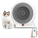 Groove Q-Clean Wi-Fi Akıllı Otomatik Kedi Tuvaleti Gri + Petfit AutoDine X Plus 5L Wi-Fi Kameralı Akıllı Otomatik Mama Kabı Besleme Ünitesi Bundle