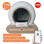 Groove Ti+ 65L Wi-Fi Otomatik Akıllı Kedi Tuvaleti Kahverengi Ultra Sessiz-APP KontrolAkıllı Sensör-UV Filtre