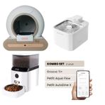 Groove Ti+ Akıllı Otomatik Kedi Tuvaleti Kahverengi - Petfit Aqua Flow Akıllı Bataryalı Su Pınarı Çeşmesi + Petfit AutoDine X Akıllı Otomatik Mama Kabı Bundle