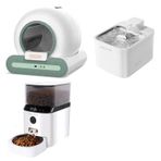 Groove Ti+ Akıllı Otomatik Kedi Tuvaleti Yeşil - Petfit Aqua Flow Akıllı Bataryalı Su Pınarı Çeşmesi + Petfit AutoDine X Akıllı Otomatik Mama Kabı Bundle