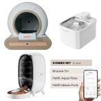 Groove Ti+ Otomatik Kedi Tuvaleti Kahverengi - Petfit Aqua Flow Akıllı Su Pınarı Çeşmesi - Petfit Meow Pureo Otomatik Mama Kabı