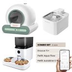 Groove Ti+ Otomatik Kedi Tuvaleti Yeşil - Petfit Aqua Flow Akıllı Su Pınarı Çeşmesi - Petfit AutoDine X Plus Otomatik Mama Kabı