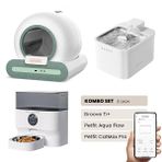 Groove Ti+ Otomatik Kedi Tuvaleti Yeşil - Petfit Aqua Flow Akıllı Su Pınarı Çeşmesi - Petfit CatMax Pro Otomatik Mama Kabı