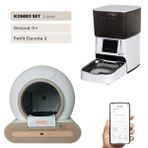 Groove Ti+ Wi-Fi Akıllı Otomatik Kedi Tuvaleti Kahverengi + Petfit Elevate X 4L Wi-Fi Akıllı Otomatik Mama Kabı Besleme Ünitesi Bundle