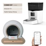 Groove Ti+ Wi-Fi Akıllı Otomatik Kedi Tuvaleti Kahverengi + Petfit Feline Prime 3L Wi-Fi Kameralı Akıllı Otomatik Mama Kabı Besleme Ünitesi Bundle