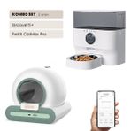 Groove Ti+ Wi-Fi Akıllı Otomatik Kedi Tuvaleti Yeşil + Petfit CatMax Pro 5L Wi-Fi Kameralı Akıllı Otomatik Mama Kabı Besleme Ünitesi Bundle