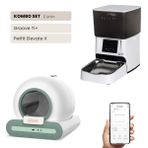 Groove Ti+ Wi-Fi Akıllı Otomatik Kedi Tuvaleti Yeşil + Petfit Elevate X 4L Wi-Fi Akıllı Otomatik Mama Kabı Besleme Ünitesi Bundle