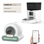 Groove Ti+ Wi-Fi Akıllı Otomatik Kedi Tuvaleti Yeşil + Petfit Feline Prime 3L Wi-Fi Kameralı Akıllı Otomatik Mama Kabı Besleme Ünitesi Bundle