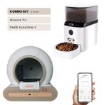 Groove Ti+ Wi-Fi Otomatik Kedi Tuvaleti Kahverengi - Petfit AutoDine X 5L Wi-Fi Kameralı Akıllı Otomatik Mama Kabı