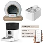 Groove Ti+ WiFi Akıllı Kedi Tuvaleti-Petfit Aqua Flow Su Pınarı+Petfit Feline Prime 3L Otomatik Mama Kabı