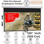 Groove Vizio Pro 120¨ Inch 265X150CM Blackout Işık Geçirmez Profesyonel Projeksiyon Perdesi +Canlı Renkler+Göz Koruması+Leke Tutmaz Projector - 120''Inch