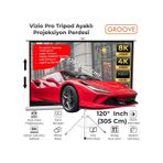 Groove Vizio Pro 120 Inch 265x150cm Blackout Işık Geçirmez Tripod Ayaklı Projeksiyon Perdesi