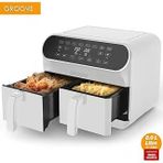 Groove Xxl 1800W 8Lt Çift Hazneli Airfryer Yağsız Sıcak Hava Fritözü Beyaz
