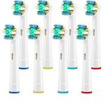Grop Oral-B Elektrikli Diş Fırçası Pro 1000 Pro 3000 Pro 5000 Pro 7000 Vitality Floss Action için Diş Fırçası Yedek Başlıkları, Kılıflı 8 Adet