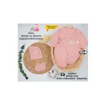 gros shop %100 Pamuk Organik 4 Katlı Müslin Kumaş 3'lü Hastane Çıkış Seti (Kişiye Özgü İsimli Nakış Desenli)
