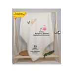 gros shop 4 Katlı Müslin %100 Pamuk Çok Amaçlı Bebek Battaniyesi-Kişiye Özgü İsimli Nakış Desenli (HEDİYELİK}