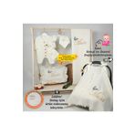 gros shop 4 Katlı Müslin Düğmeli Tulum %100 Pamuk Hastane Çıkışı-Hediyelik (Kişiye Özgü İsimli Nakış Desenli)