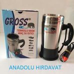 GROSS 12 VOLT ARAÇ TERMOSU KETIL SU ISITICI TERMOS 500ML KROM