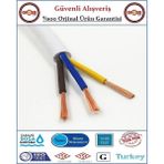 Gross AVM 3x1.5 Ttr Elektrik Kablosu - Uzatma Ara Kablo - 4 Metre - Beyaz