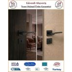 Gross AVM Sedir Rozetli İç Oda Kapı Kolu - Mat Siyah - 1 Takım Ön ve Arka