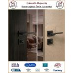 Gross AVM Sedir Rozetli Wc Banyo Kapı Kolu - Mat Siyah - 1 Takım Ön ve Arka