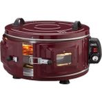 Gross Yuvarlak Davul Fırın Standart Ayarlanabilir Termostat = 50°C-320°C 1300W - 53CM Alüminyum Tepsi Ön Gözetleme Camı AF-008B - Ahşap