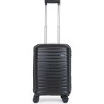 GROUND Çizgili Trolley Kabin Boy Valiz - Siyah