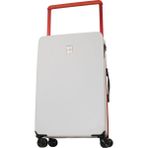 Ground Ithal Unısex Çizgili Trolley Orta Boy Valiz - Beyaz