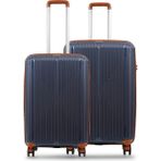 GROUND Sirius 2'li Valiz Seti Büyük-Orta Denim-Taba - 10728 - Lacivert - Taba