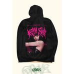 Grove Fashion BlackPink Jennie Ön ve Arka Baskılı Unisex Oversize Kapüşonlu Sweatshirt Hoodie