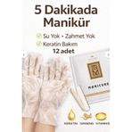 GROVİNG JEL Susuz Manikür Eldiveni Seti – Keratin & Vitamin E El Bakımı | Törpü + İtici + Havlu Dahil 12 adet