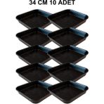 Grow Wizard Kare Saksı Altlığı 34 cm 10 Adet - Siyah