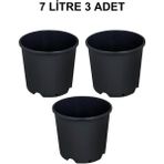 Grow Wizard Plastik Yuvarlak Saksı 7 Litre 3 Adet
