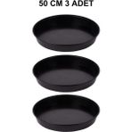 Grow Wizard Yuvarlak Saksı Altlığı 50 cm 3 Adet - Siyah