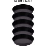 Grow Wizard Yuvarlak Saksı Altlığı 50 cm 5 Adet - Siyah