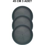 Grow Wizard Yuvarlak Yeşil Saksı Altlığı 45 cm 3 Adet - Siyah