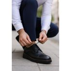 Growish GR0394 Hakiki Deri Italyan Tarz Tasarım Eva Yüksek Taban Koku Yapmaz Spor Klasik Ayakkabı - Siyah-001