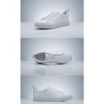 Growish GR0476 Hakiki Deri Beyaz Renk Beyaz Kauçuk Taban Günlük Sneaker Ayakkabı