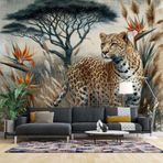 Grown Afrika Savanası Leopar Hayvan Duvar Kağıdı