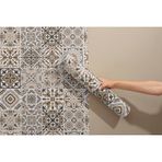 Grown Geometrik Kahverengi Karo Desenli Kendinden Yapışkanlı Duvar Kağıdı - Mutfak ve Banyo