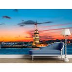 Grown Gün Batımı İstanbul Kız Kulesi Şehir Manzarası Duvar Kağıdı