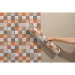 Grown Turuncu ve Gri Mozaik Karo Desenli Kendinden Yapışkanlı Duvar Kağıdı - Mutfak ve Banyo