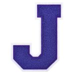 GROZON 11,5 cm Letterman Mektupları Şönil İşlemeli Yama Varsity Mektup Yamalar Giyim Ceketler Spor Giyim Kot Çantaları (Mor, J)